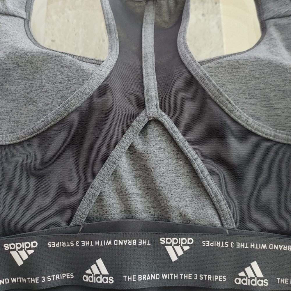 Adidas Powerreact Medium Support Bra - Gray - Med… - image 6